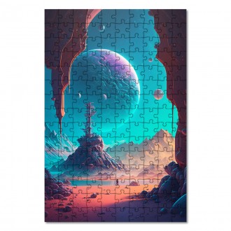 Drevené puzzle Fantastická vesmírna krajina 6