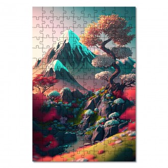 Drevené puzzle Japonská dioráma 2