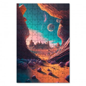 Drevené puzzle Fantastická vesmírna krajina 7