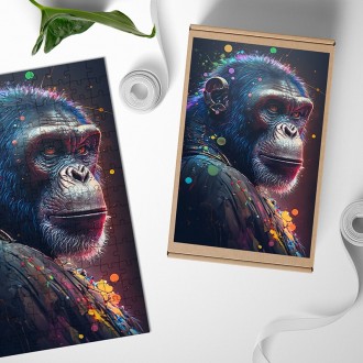 Drevené puzzle Šimpanz