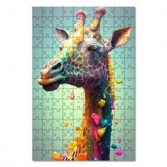 Drevené puzzle Psychadelická žirafa 3