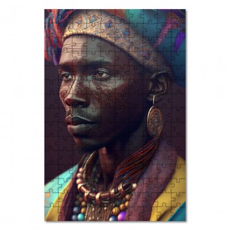 Drevené puzzle Africká móda