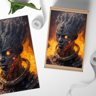 Drevené puzzle Ohnivý mimozemšťan 2