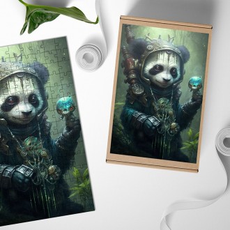 Drevené puzzle Mimozemská rasa - Panda