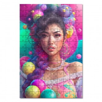 Drevené puzzle Kpop dievča