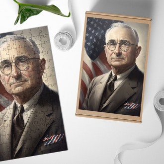 Drevené puzzle Prezident USA Harry S. Truman