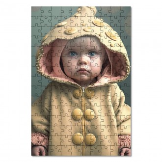 Drevené puzzle Móda - dieťa huba muchotrávka