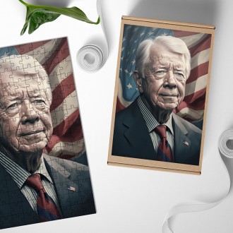 Drevené puzzle Prezident USA Jimmy Carter