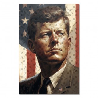 Drevené puzzle Prezident USA John F. Kennedy