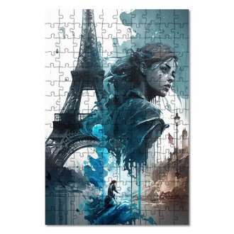 Drevené puzzle Spomienka na Paríž