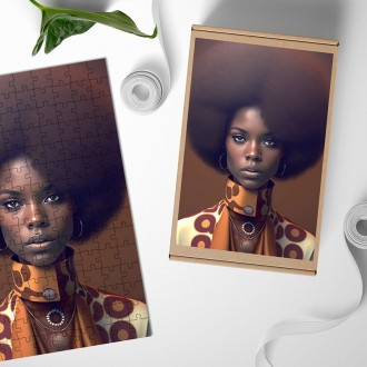 Drevené puzzle Móda - Afro
