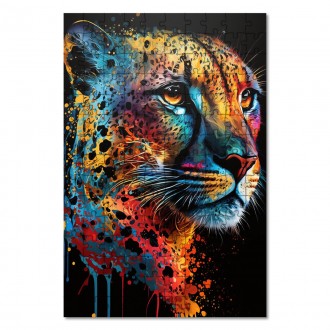 Drevené puzzle Gepard vo farbách