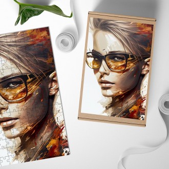 Drevené puzzle Portrét ženy