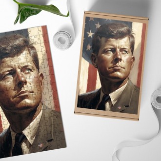 Drevené puzzle Prezident USA John F. Kennedy