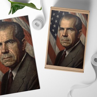 Drevené puzzle Prezident USA Richard Nixon