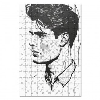 Drevené puzzle Malba tužkou - muž