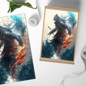 Drevené puzzle Moderné umenie - ninja