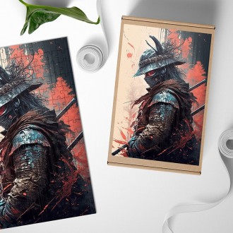 Drevené puzzle Japonský bojovník