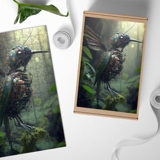 Drevené puzzle Kybernetický kolibrík