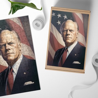 Drevené puzzle Prezident USA Gerald Ford