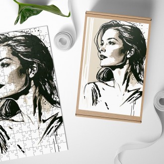 Drevené puzzle Maľba ceruzkou - žena