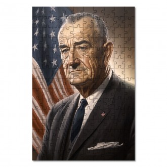 Drevené puzzle Prezident USA Lyndon B. Johnson