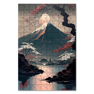 Drevené puzzle Fuji