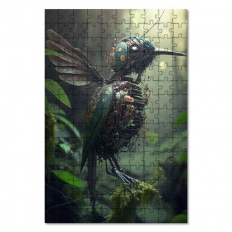 Drevené puzzle Kybernetický kolibrík