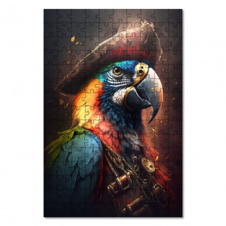 Drevené puzzle Papagáj pirát 1