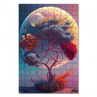 Drevené puzzle Vesmírna príroda - rozkvitnutý strom