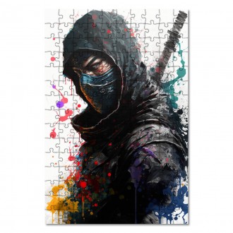 Drevené puzzle Moderné umenie - ninja 1