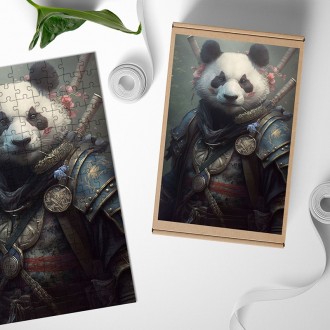 Drevené puzzle Bojovník panda