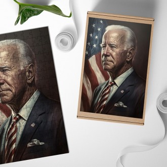 Drevené puzzle Prezident USA Joe Biden
