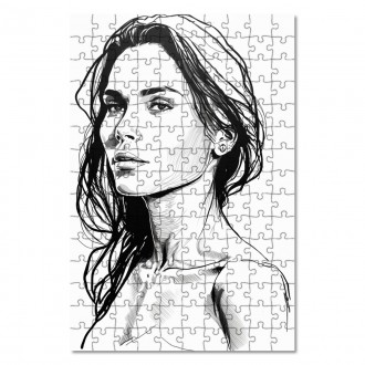 Drevené puzzle Maľba ceruzkou - žena 1