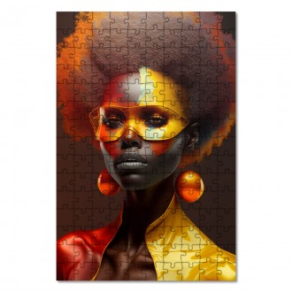 Drevené puzzle Africká Móda 6