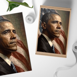 Drevené puzzle Prezident USA Barack Obama