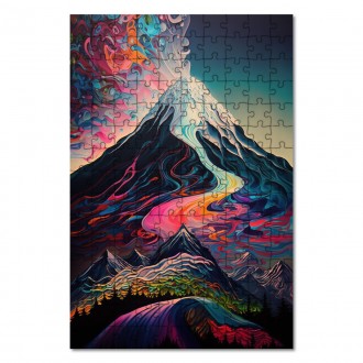 Drevené puzzle Abstraktná horská krajina