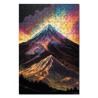 Drevené puzzle Abstraktná hora
