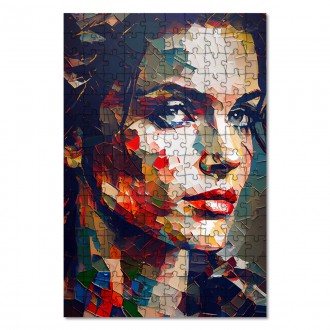 Drevené puzzle Moderné umenie - farebná mozaika