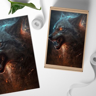 Drevené puzzle Zlý vlk