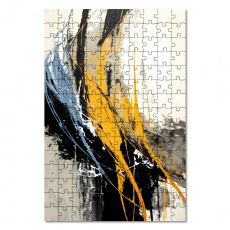 Drevené puzzle Moderné umenie - farebné šmuhy
