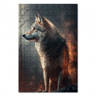 Drevené puzzle Duch vlka