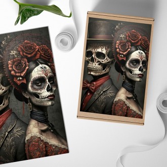 Drevené puzzle Día de Muertos 1