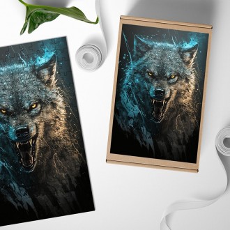 Drevené puzzle Hororový vlk