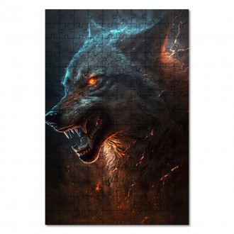 Drevené puzzle Zlý vlk