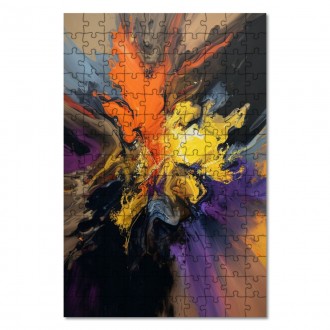 Drevené puzzle Moderné umenie - zmes farieb