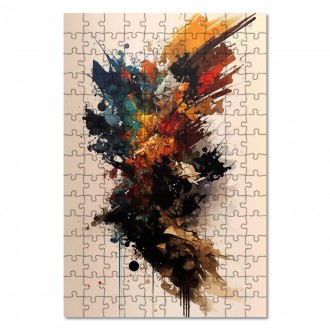 Drevené puzzle Moderné umenie - farebná abstrakcia 1