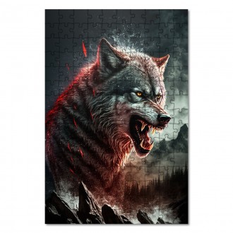 Drevené puzzle Krvelačný vlk