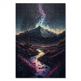 Drevené puzzle Magická hora
