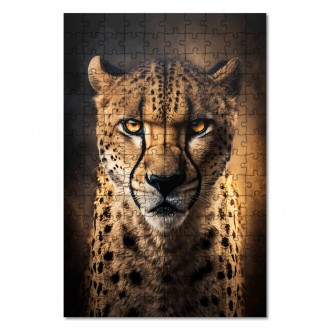 Drevené puzzle Gepard na love